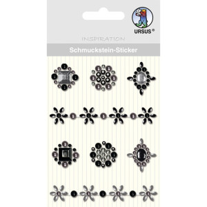 Schmuckstein Sticker "Medaillons" schwarz