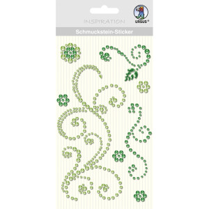 Schmuckstein Sticker "Ornamente" grün
