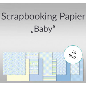 Scrapbooking Papier "Baby blau" - 25 Blatt