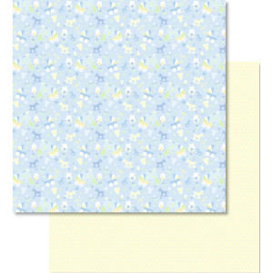 Scrapbooking Papier "Baby blau" Motiv 02 - 25 Blatt