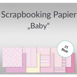 Scrapbooking Papier "Baby rosa" - 25 Blatt