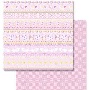 Scrapbooking Papier "Baby rosa" Motiv 01 - 25 Blatt