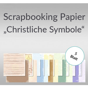 Scrapbooking Papier "Christliche Symbole" - 5 Blatt