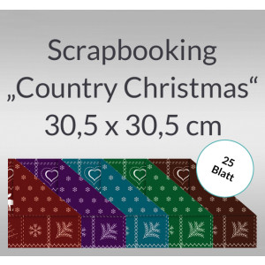 Scrapbooking Papier "Country Christmas" - 25 Blatt