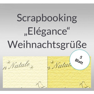 Scrapbooking Papier "Elegance" Weihnachtsgrüße - 5 Blatt
