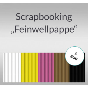 Scrapbooking Papier "Feinwellpappe" - 5 Blatt