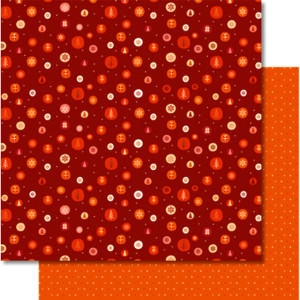 Scrapbooking Papier "Winterzauber orange/rot" Motiv 03 - 25 Blatt