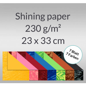 Shining paper 23 x 33 cm - 7 Blatt sortiert