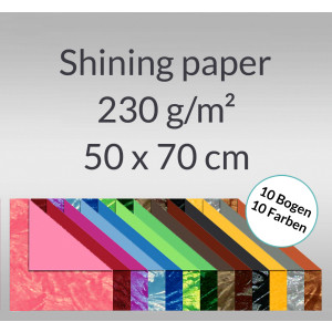 Shining paper 50 x 70 cm - 10 Bogen sortiert