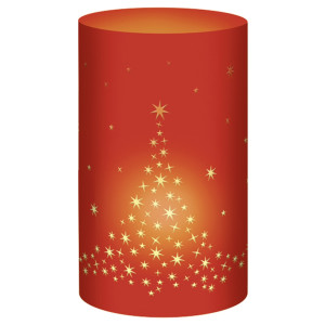 Silhouetten-Tischlichter "Filigrano" Weihnachtsbäume rubinrot - Motiv 30