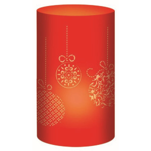 Silhouetten-Tischlichter "Filigrano" Weihnachtskugeln rubinrot - Motiv 63