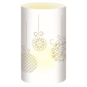 Silhouetten-Tischlichter "Filigrano" Weihnachtskugeln weiß - Motiv 61