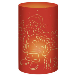 Silhouetten-Tischlichter "Filigrano" Weihnachtsmann rubinrot - Motiv 72