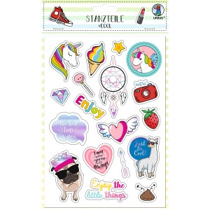 Stanzteile "Cool", 113 Stanzteile mit trendigen Motiven, bunt