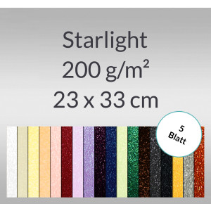 Starlight 200 g/qm 23 x 33 cm - 5 Blatt