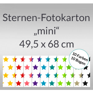 Sternen-Fotokarton "mini" 49,5 x 68 cm - 10 Bogen sortiert