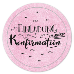 Sticker "Einladung zu meiner Konfirmation - rosa