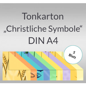 Tonkarton "Christliche Symbole" DIN A4 - 5 Blatt