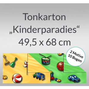 Tonkarton "Kinderparadies" 220 g/qm 49,5 x 68 cm - 10 Bogen sortiert