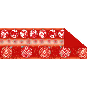 Tonkarton "Weihnachtskugeln" 220 g/qm 49,5 x 68 cm rot - 10 Bogen