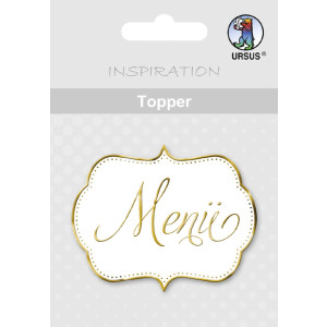 Topper "Menü" weiß/gold - Motiv 10