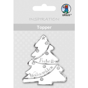 Topper "Weihnachtsbaum" weiß/silber - Motiv 32