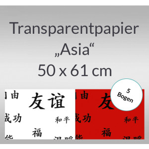 Transparentpapier "Asia" 50 x 61 cm - 5 Bogen