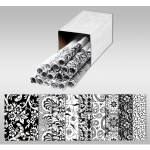 Transparentpapier "Black & White" 50 x 61 cm - 5 Rollen