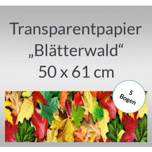 Transparentpapier "Blätterwald" 50 x 61 cm - 5 Bogen