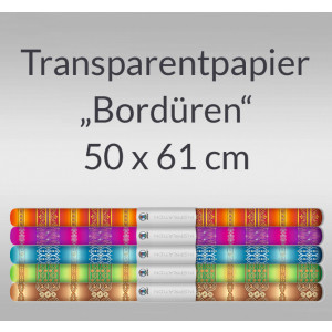 Transparentpapier "Bordüren" 50 x 61 cm - 5 Rollen