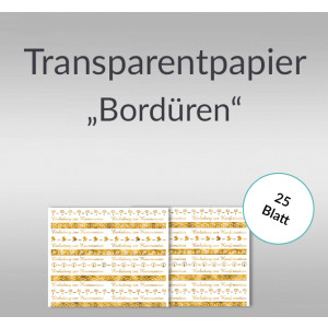 Transparentpapier "Bordüren" gold DIN A4 - 25 Blatt
