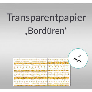 Transparentpapier "Bordüren" gold DIN A4 - 5 Blatt