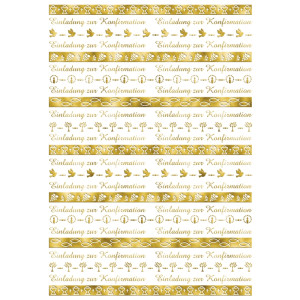 Transparentpapier "Bordüren" gold DIN A4 Konfirmation - 25 Blatt