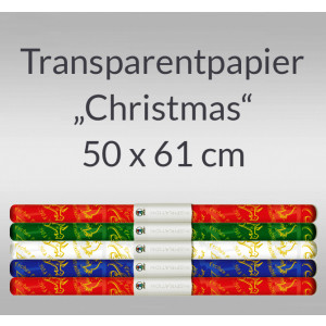 Transparentpapier "Christmas" 50 x 61 cm - 5 Rollen