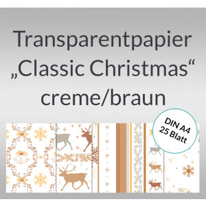 Transparentpapier "Classic Christmas" creme/braun DIN A4 - 25 Blatt