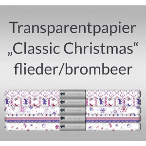 Transparentpapier "Classic Christmas" flieder/brombeer 50 x 61 cm - 5 Bogen sortiert