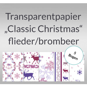 Transparentpapier "Classic Christmas" flieder/brombeer 50 x 61 cm - 5 Bogen