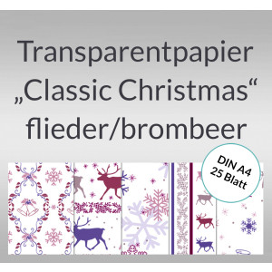 Transparentpapier "Classic Christmas" flieder/brombeer DIN A4 - 25 Blatt