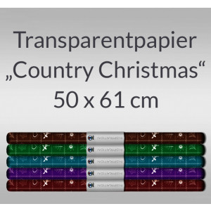 Transparentpapier "Country Christmas" 50 x 61 cm - 5 Bogen sortiert
