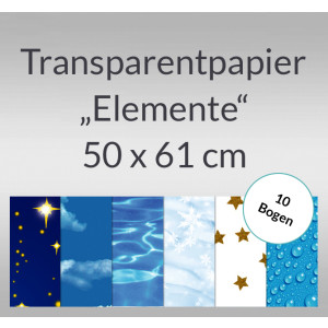 Transparentpapier "Elemente" 50 x 61 cm - 10 Bogen