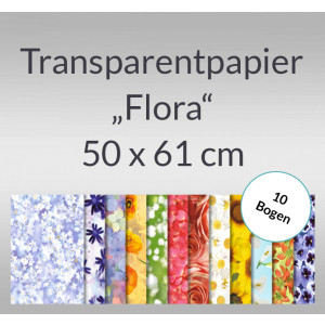 Transparentpapier "Flora" 50 x 61 cm - 10 Bogen