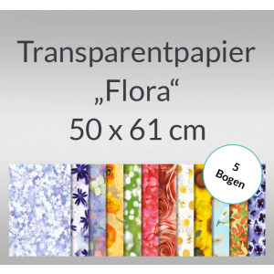 Transparentpapier "Flora" 50 x 61 cm - 5 Bogen