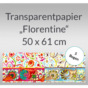 Transparentpapier "Florentine" 50 x 61 cm - 5 Rollen