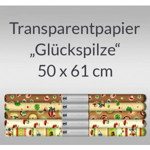 Transparentpapier "Glückspilze" 50 x 61 cm - 5 Rollen sortiert