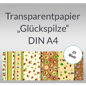Transparentpapier "Glückspilze" DIN A4 - 25 Blatt