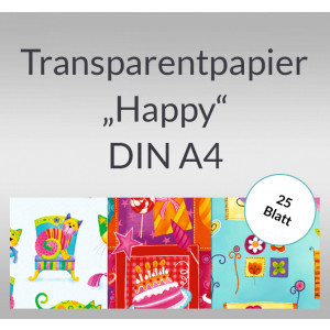 Transparentpapier "Happy" DIN A4 - 25 Blatt