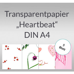 Transparentpapier "Heartbeat" DIN A4 - 5 Blatt