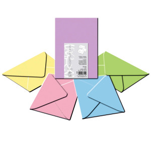 Transparentpapier-Kuverts "Uni" 115 g/qm Pastellfarben - 5 Stück