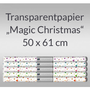 Transparentpapier "Magic Christmas" 50 x 61 cm - 5 Bogen sortiert