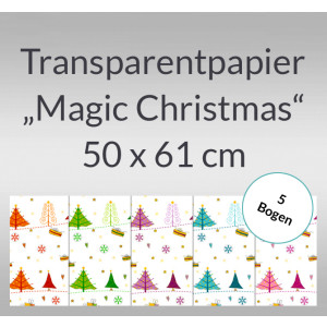 Transparentpapier "Magic Christmas" 50 x 61 cm - 5 Bogen